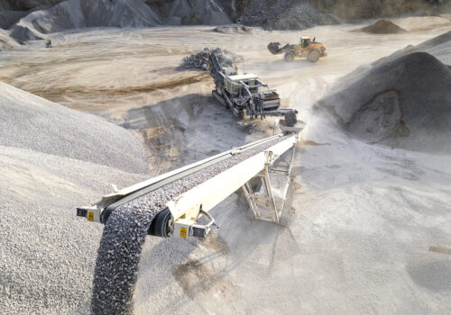 a conveyor belt transporting materials in the Dominican Republic